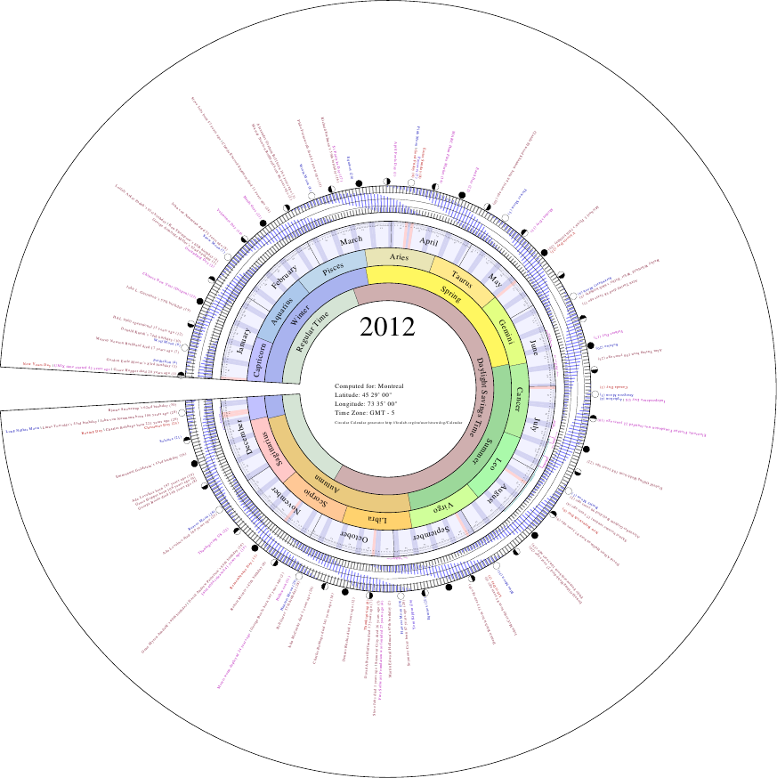 Circular Calendar Template